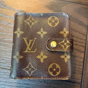 Louis Vuitton Brown and Gold Monogram Wallet Compact Zippy